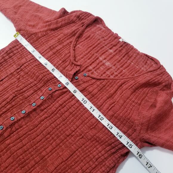 Free People Tunic Knit Top Button Front Long Sleeves - Picture 5 of 10